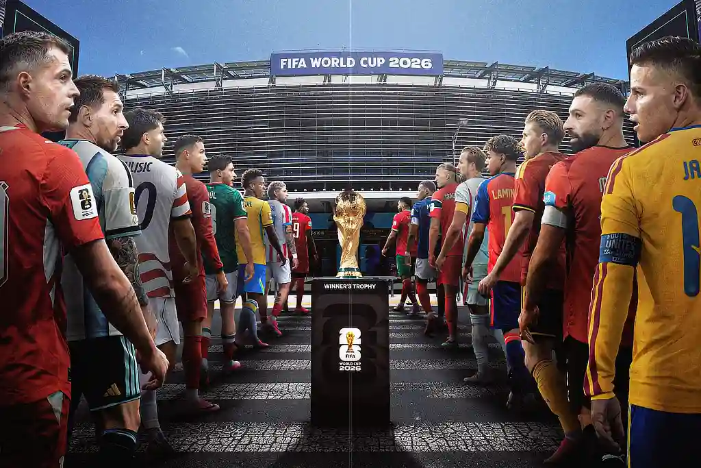 Fifa mantém horário de Brasil x Noruega na Copa 1 Ilustração com jogadores de seleções que vão disputar as oitavas de final da Copa do Mundo 2026