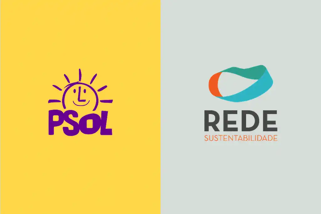 Logos da federação PSOL e Rede Sustentabilidade