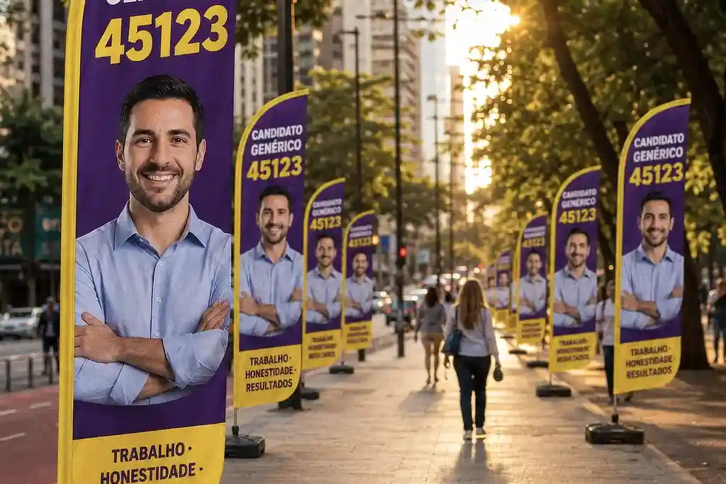 MP Eleitoral aciona TRE-SE por propaganda irregular em Sergipe 1 Wind banners de candidato em propaganda eleitoral na cidade